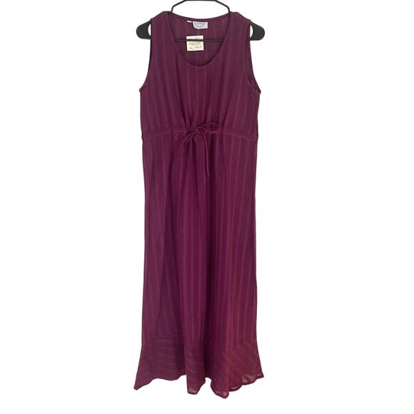 Kindred Spirit NWT Boho Maxi Dress M Purple Handwoven Cotton Gauze Hippie Sheer - Picture 1 of 9